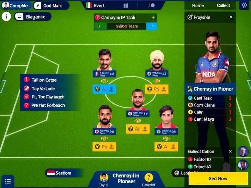 Chennaiyin Pioneer tactical interface showing formation options